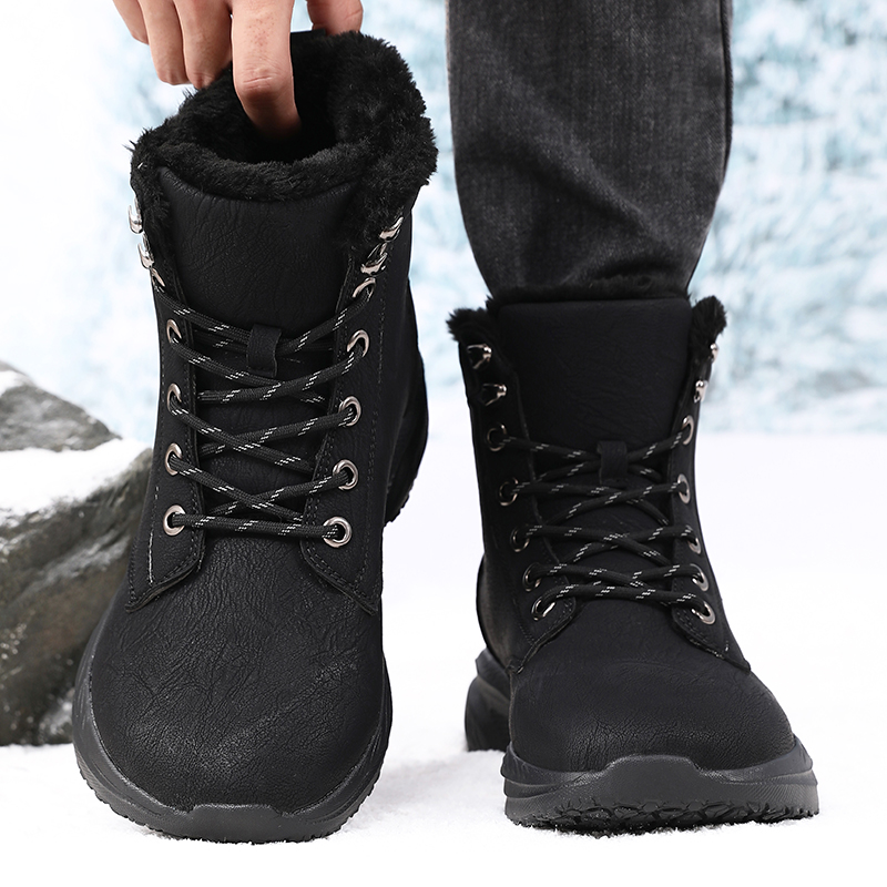 Men'S Fashion Hiking Boots - รองเท้าบูทหิมะฤดูหนาวสำหรับผู้ชาย รองเท้าผ้าใบหัวกว้างกันน้ำ อุ่นมาก รองเท้าผู้ชายแฟชั่นใหม่ รองเท้าเดินป่ากลางแจ้ง รองเท้าบูทขี่มอเตอร์ไซค์