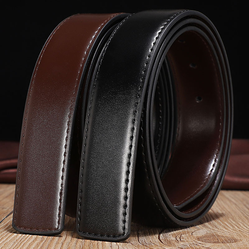 Leather Belt Braided - เข็มขัดหนังแท้ผู้ชายหลายขนาด หนังวัวสองชั้น สองด้าน ใช้ได้โดยไม่ต้องใช้หัวเข็มขัดแบบหมุด