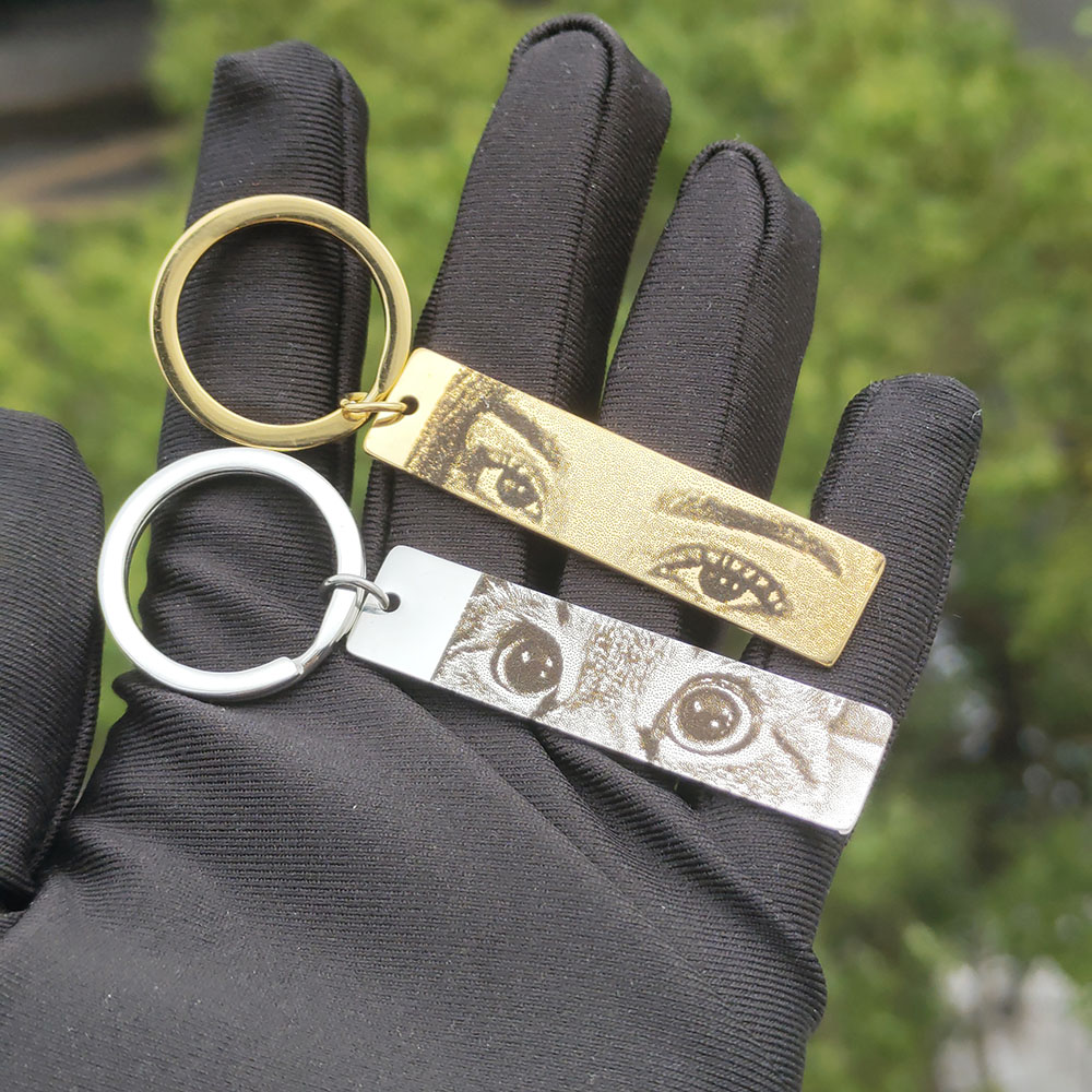 Mens Fashion Style Images - Custom Photo พวงกุญแจส่วนบุคคล Eye Picture Key