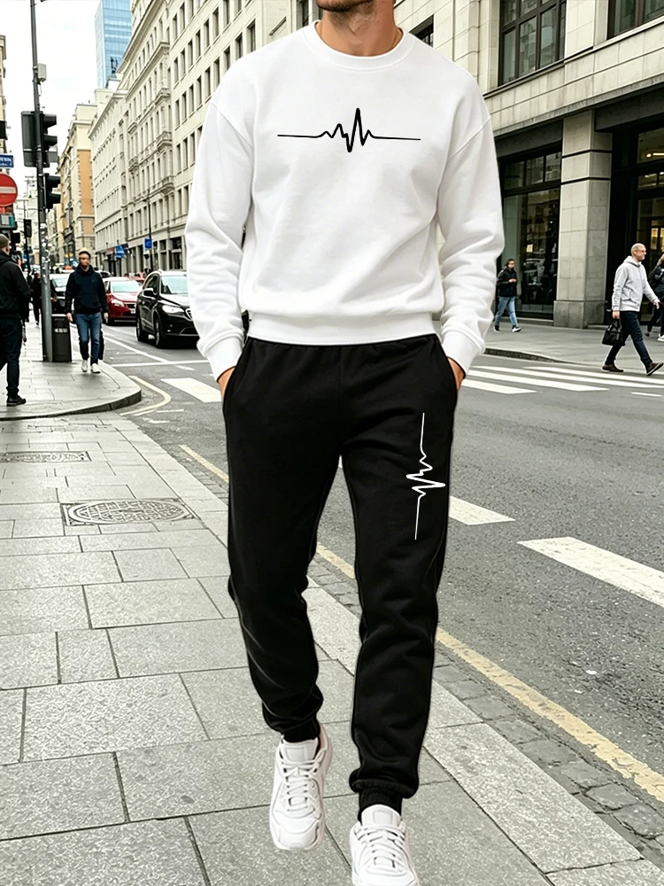 Men'S Fashion Outfits 2026 - ชุดเซ็ตเสื้อผ้าผู้ชายมาใหม่ปี 2026 สำหรับฤดูใบไม้ร่วงและฤดูหนาว สไตล์ลำลองแฟชั่นประจำวัน คอกลม แขนยาว