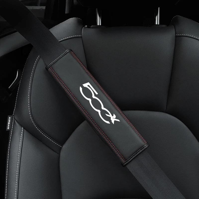 Leather Belt Braided - สำหรับ Fiat 500X 1ชิ้นเบาะนั่งภายในรถหนังวัวฝาครอบเข็มขัดป้องกันสำหรับรถยนต์500X Fiat