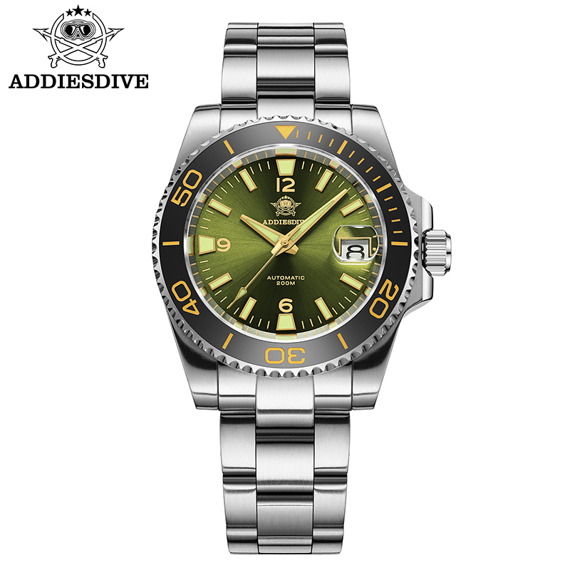 Fashion Mens Watches - ADDIESDIVE ใหม่ดําน้ําของขวัญนาฬิกาผู้ชาย 8215 อัตโนมัติ Sapphire AR