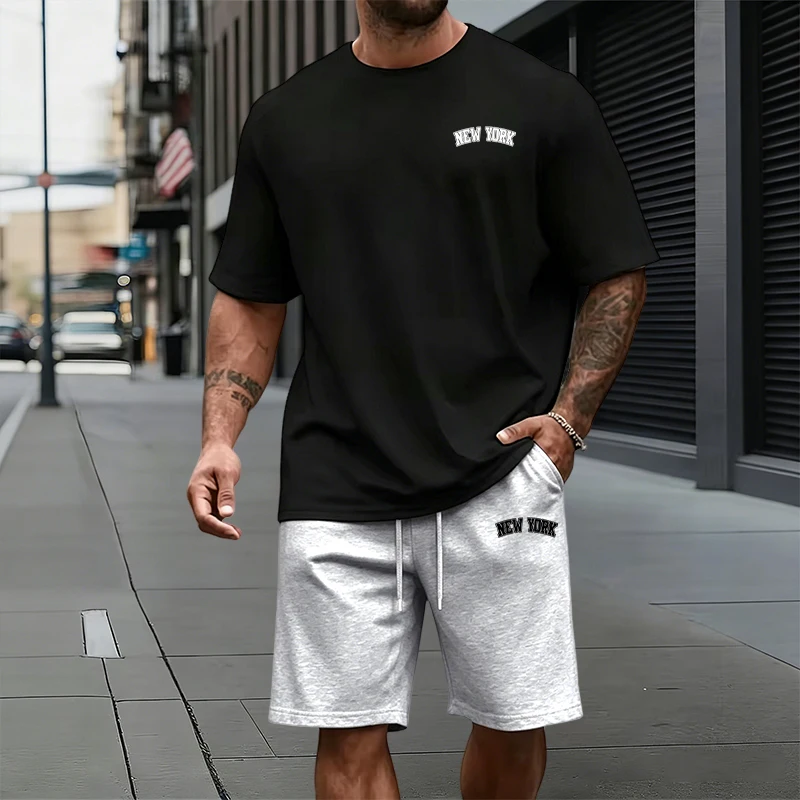 Men'S Fashion Outfits 2026 - ชุดวอร์มผู้ชายขายดีปี 2026 เสื้อยืดและกางเกงขาสั้นแฟชั่นลำลองใส่ได้ทุกวันสำหรับฤดูร้อน ใส่สบาย ระบายอากาศดี เหมาะสำหรับใส่ในบ้านและนอกบ้าน