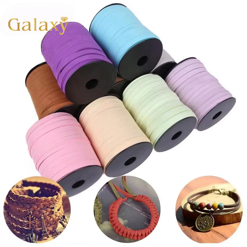 Leather Belt Braided - 10 มม.45 M/ม้วนเกาหลีแบน Faux Suede ถักหนังสองด้านเชือกกํามะหยี่สําหรับเครื่องประดับทํา