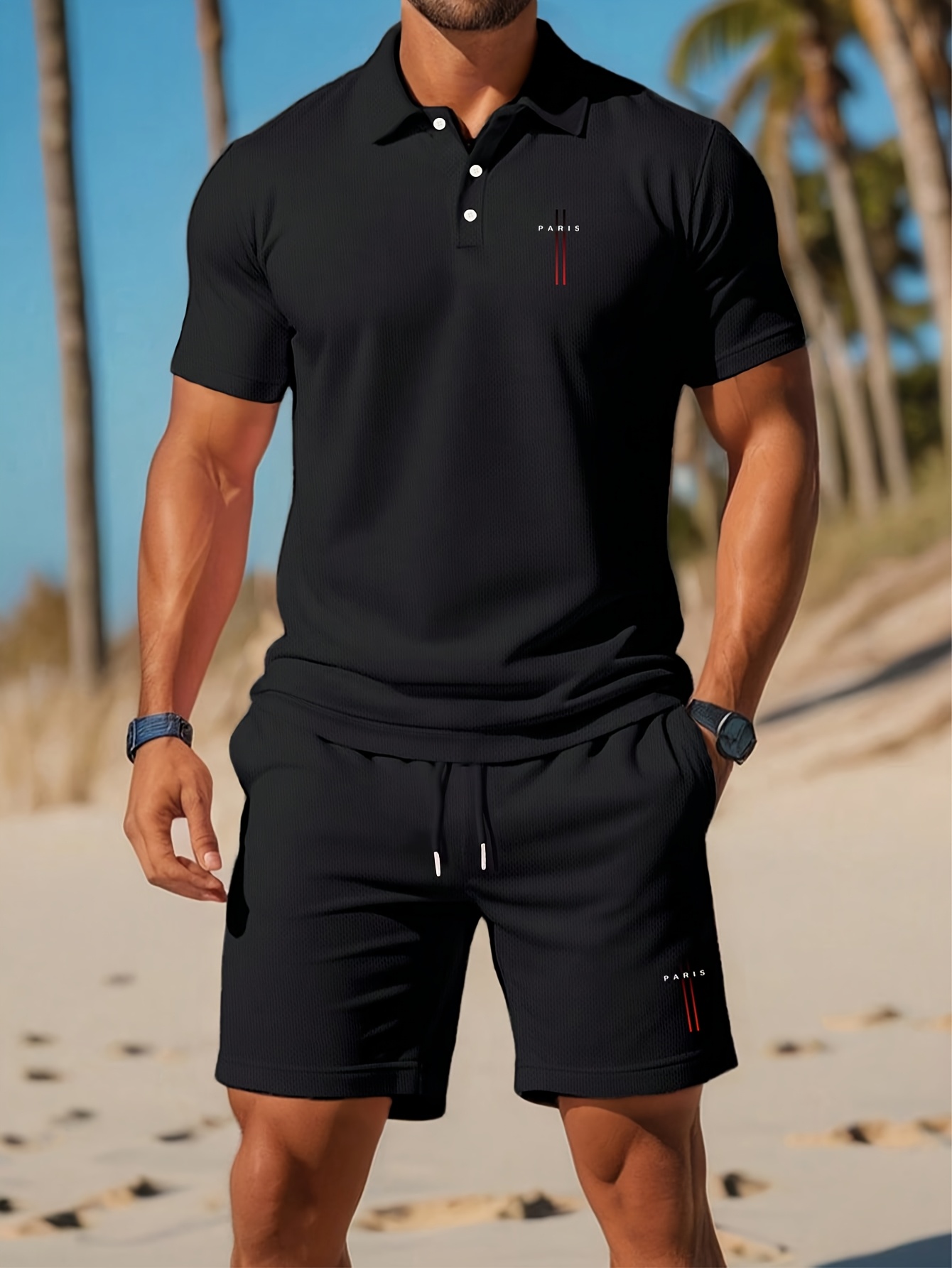 Men'S Fashion Polo - ชุดเสื้อโปโลผู้ชายฤดูร้อนปี 2026 - ลายพิมพ์ 3 มิติ