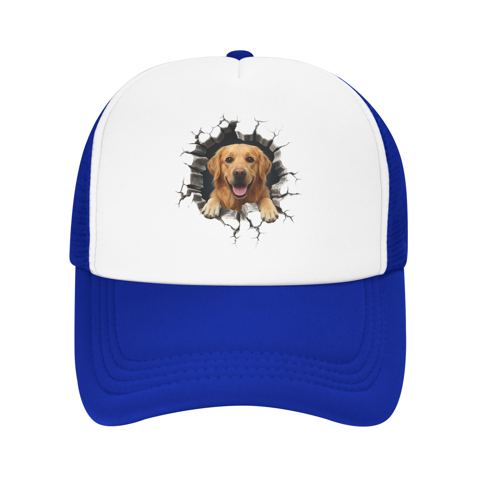 Trucker Hat Cap - หมวกเบสบอลลายโกลเด้นรีทรีฟเวอร์สำหรับผู้หญิงผู้ชาย ปรับขนาดได้ หมวกคนรักสุนัข หมวกทรง Trucker หมวก