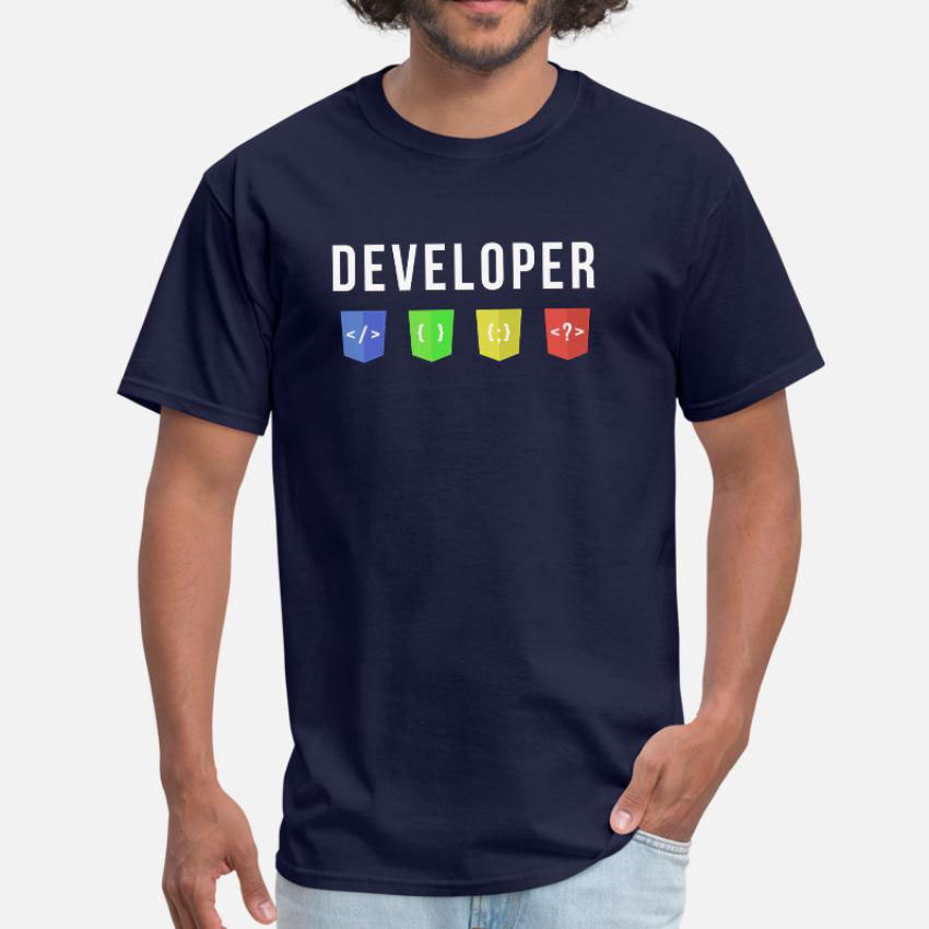 Men'S Fashion Website - เสื้อยืดคอกลมแขนสั้นสำหรับนักพัฒนาซอฟต์แวร์เว็บไซต์จาวาสคริปต์ฤดูร้อนแฟชั่นพิมพ์ลายตลกคุณภาพสูงเสื้อ