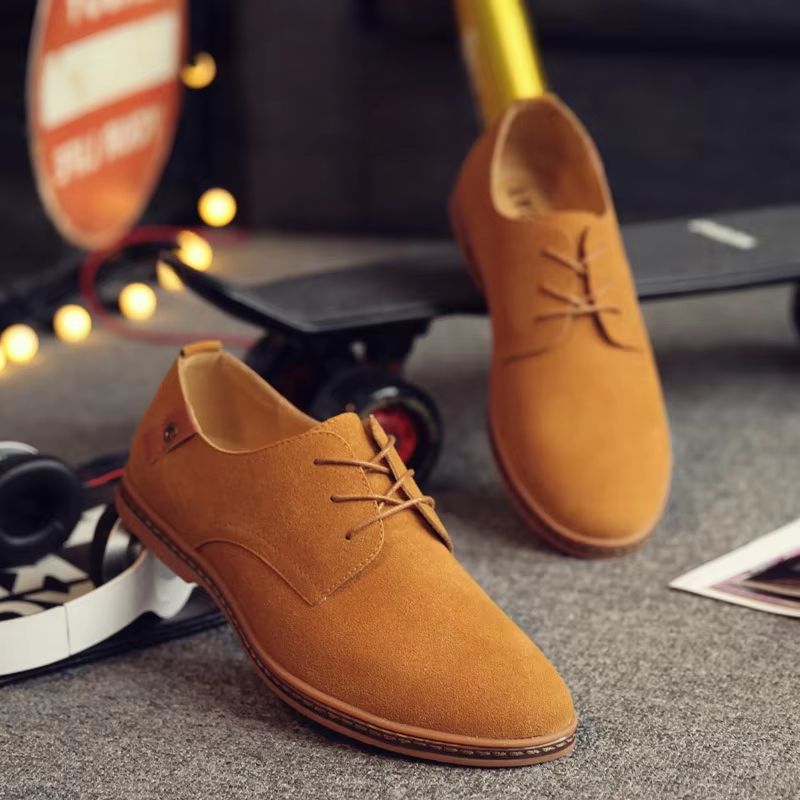 Men'S Fashion Website - โรงงานรองเท้าผู้ชายขายตรง รองเท้าลำลองหนังนูบัค เว็บไซต์ทางการ รองเท้าผู้ชายแฟชั่นอังกฤษแบบผูกเชือก รองเท้าผ้าใบสำหรับใส่ทำงาน