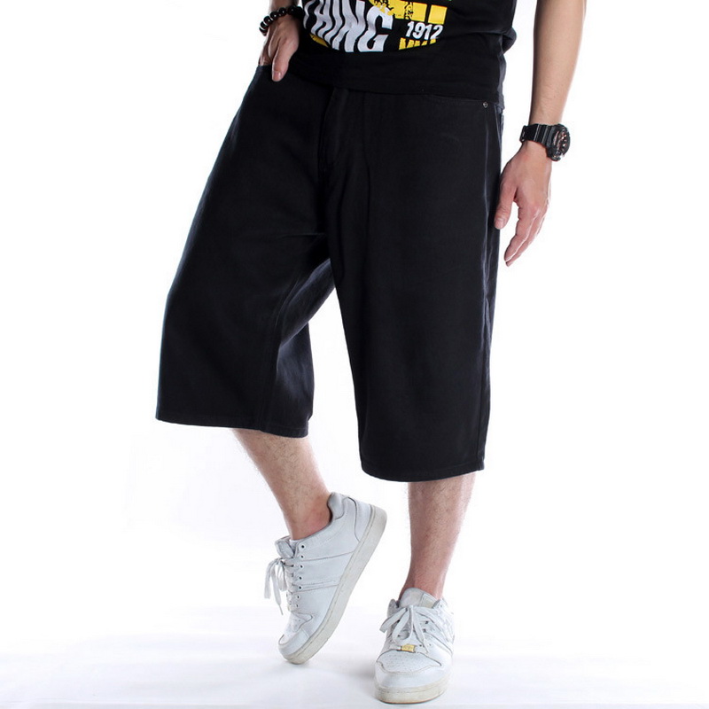 Men'S Fashion With Baggy Jeans - ฤดูร้อนกางเกงขาสั้นผู้ชาย Hip Hop Harem Denim กางเกงยีนส์