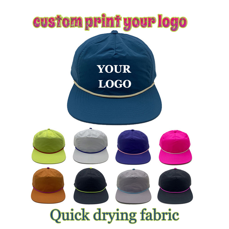 Trucker Hat Cap - Quick-drying Light Thin Flat-brim 5 แผงเบสบอลหมวกที่กําหนดเองพิมพ์โลโก้สีทึบฤดูร้อนที่เรียบง่าย