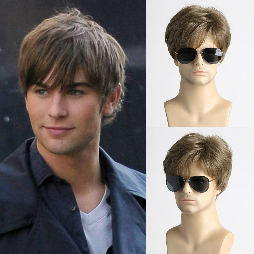 Men'S Fashion Looks 2026 - วิกผมสั้นสีน้ำตาลสังเคราะห์สำหรับผู้ชาย แฟชั่นดูเป็นธรรมชาติ สำหรับคอสเพลย์ ปาร์ตี้ ใช้ได้ทุกวัน ทนความร้อน