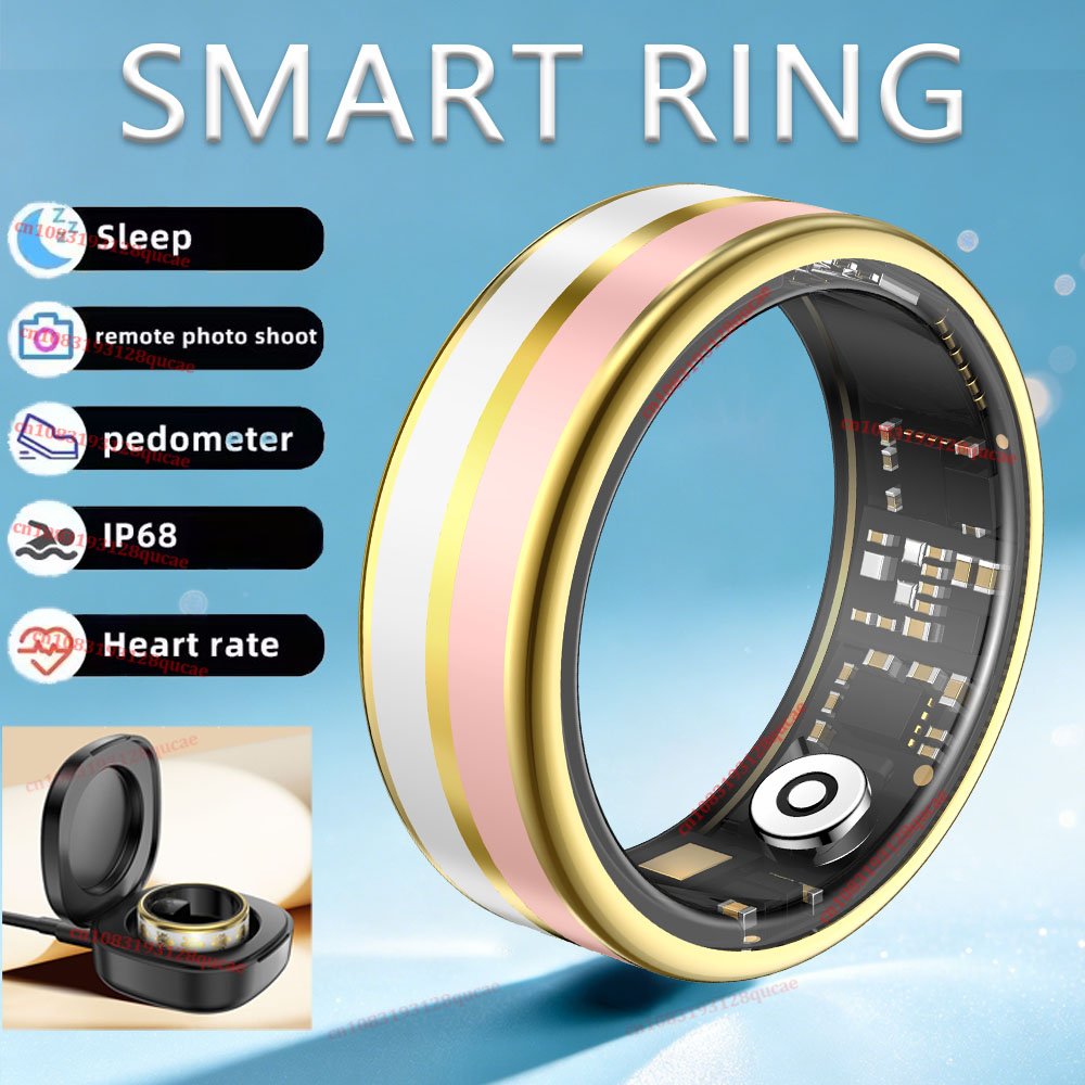 Men'S Fashion Rings - แหวนสมาร์ทแฟชั่นสีสันปี 2026 สำหรับผู้หญิง แหวนนิ้วอัจฉริยะสแตนเลสสตีลสำหรับสุภาพสตรี กันน้ำ IP68