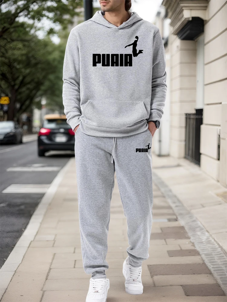 Men'S Fashion Pants - ชุดเซ็ตผู้ชาย/เสื้อฮู้ด/กางเกงขายาว ฤดูใบไม้ร่วง-ฤดูหนาว 2026 ชุดลำลองสปอร์ต เสื้อฮู้ดแบบสวมหัวและกางเกงขายาว แฟชั่นแนวสตรีท