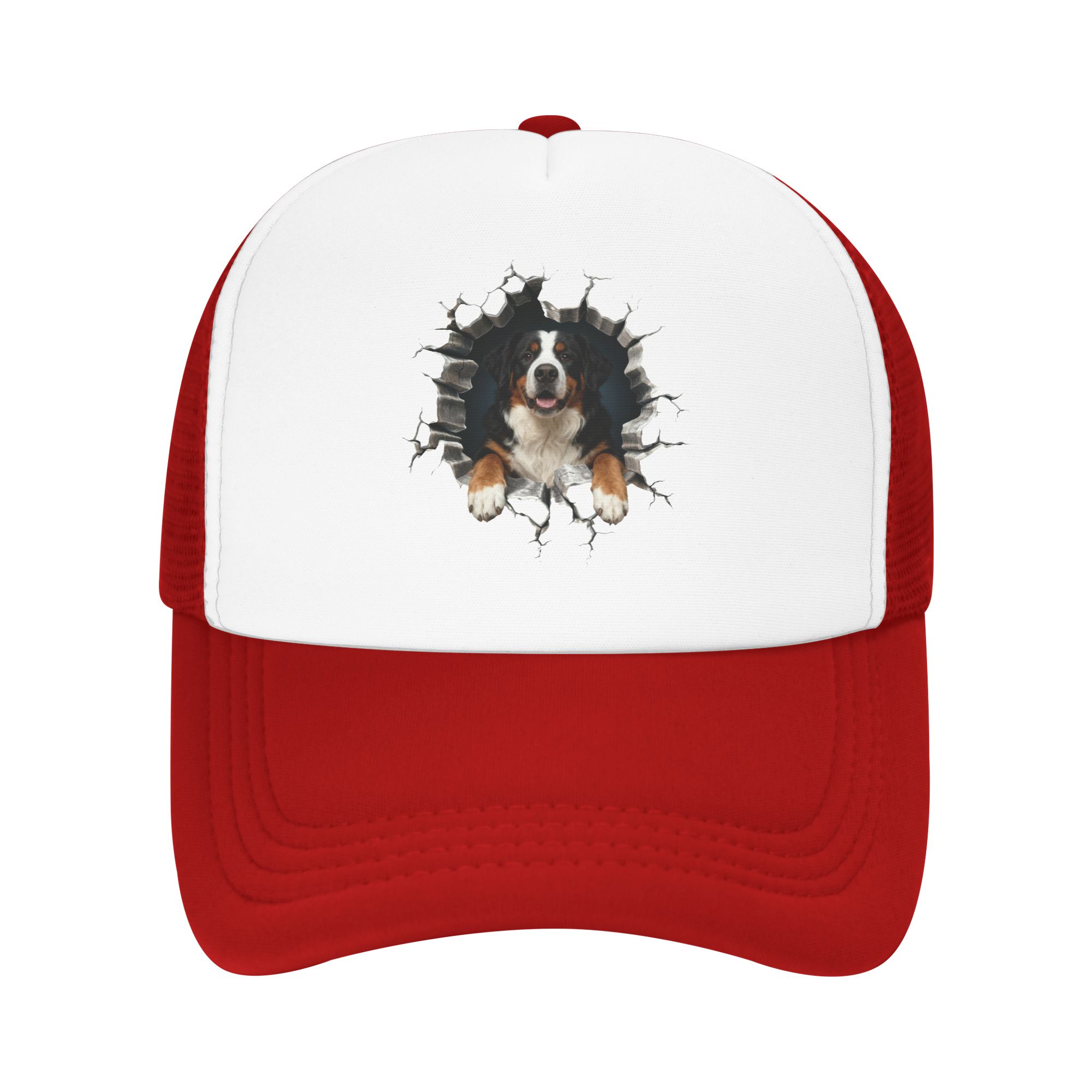 Trucker Hat Cap - หมวกเบสบอล Breaking Through Bernese Mountain Dog