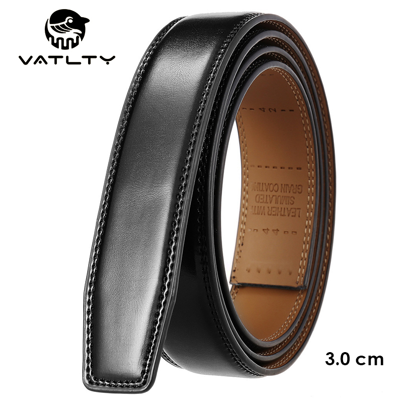 Leather Belt Braided - VATLTY ใหม่ 3.0 ซม.เข็มขัดหนังแท้ผู้ชายไม่มีหัวเข็มขัด Cowhide ธรรมชาติไม่มีรูพรุนเข็มขัดกางเกงสีน้ําตาลเข็มขัด