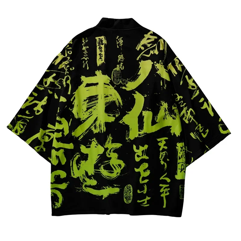 Knitted Cardigan Men - 3Dญี่ปุ่นแบบดั้งเดิมSamuraiกิโมโนฤดูร้อนผู้ชายและผู้หญิงญี่ปุ่นHarajukuเสื้อสเวตเตอร์ถักYukataแฟชั่นUnisexอะนิเมะStreetwear