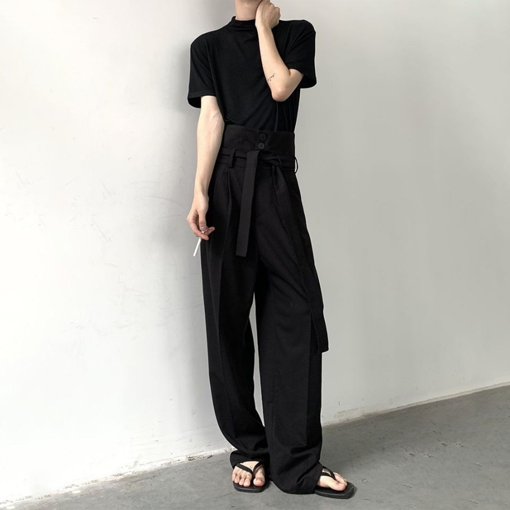 Mens Fashion Trends 2026 - กางเกงขายาวผู้ชาย XS-5XL แต่งริบบิ้น สไตล์ Y2K แฟชั่นสตรีทแวร์