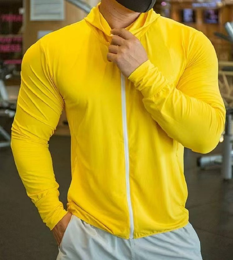Knitted Cardigan Men - เสื้อแจ็คเก็ตบาสเก็ตบอลวิ่งผู้ชายแบบแห้งเร็ว ปี 2026 เสื้อคลุมกีฬาแบบมีซิป เสื้อคลุมมีฮู้ด ผ้าตาข่ายระบายอากาศ