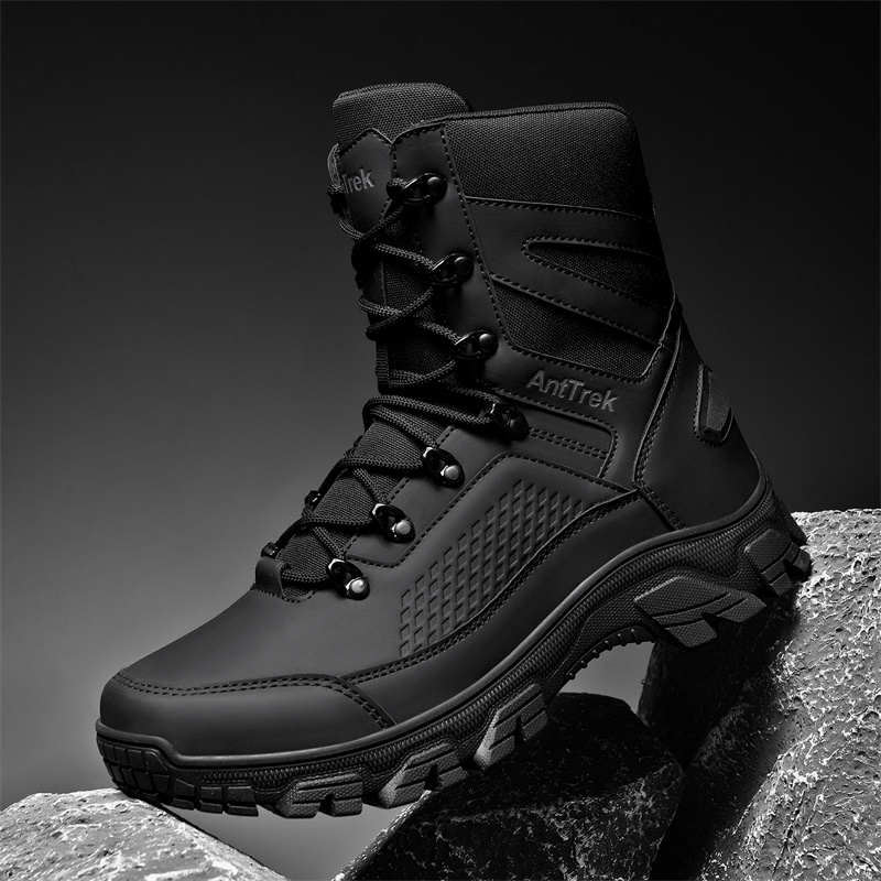 Men'S Fashion Hiking Boots - รองเท้าบูทผู้ชายสำหรับการฝึกซ้อมกลางแจ้ง ใช้ได้ทุกฤดู หุ้มข้อสูง กันลื่น กันน้ำ แฟชั่น
