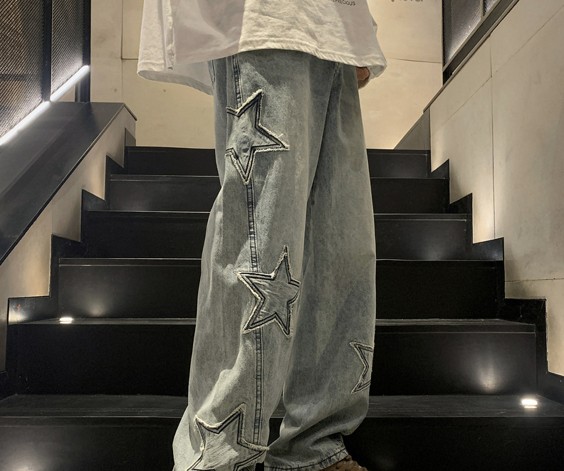 Men'S Fashion With Baggy Jeans - กางเกงยีนส์ห้าแฉกแฟชั่นใหม่สำหรับผู้ชายกางเกงแนวสตรีทเอวสูงวินเทจสำหรับผู้ชายกางเกงยีนส์ขากว้างฤดูหนาวสำหรับผู้ชาย