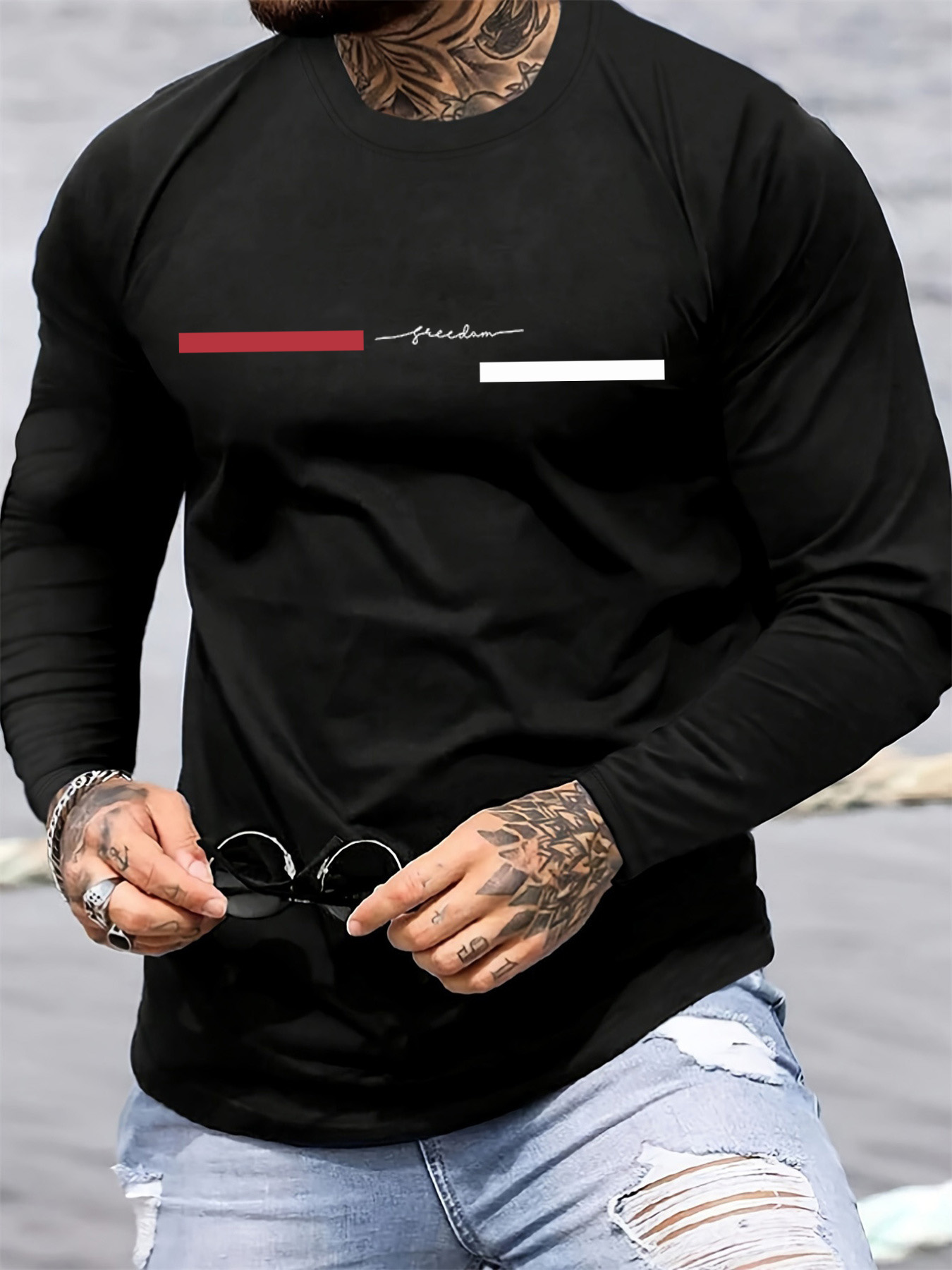 เสื้อยืดผู้ชายแขนยาวคอกลมผ้าฝ้ - Men'S Fashion Trends บทวิจารณ์และราคา