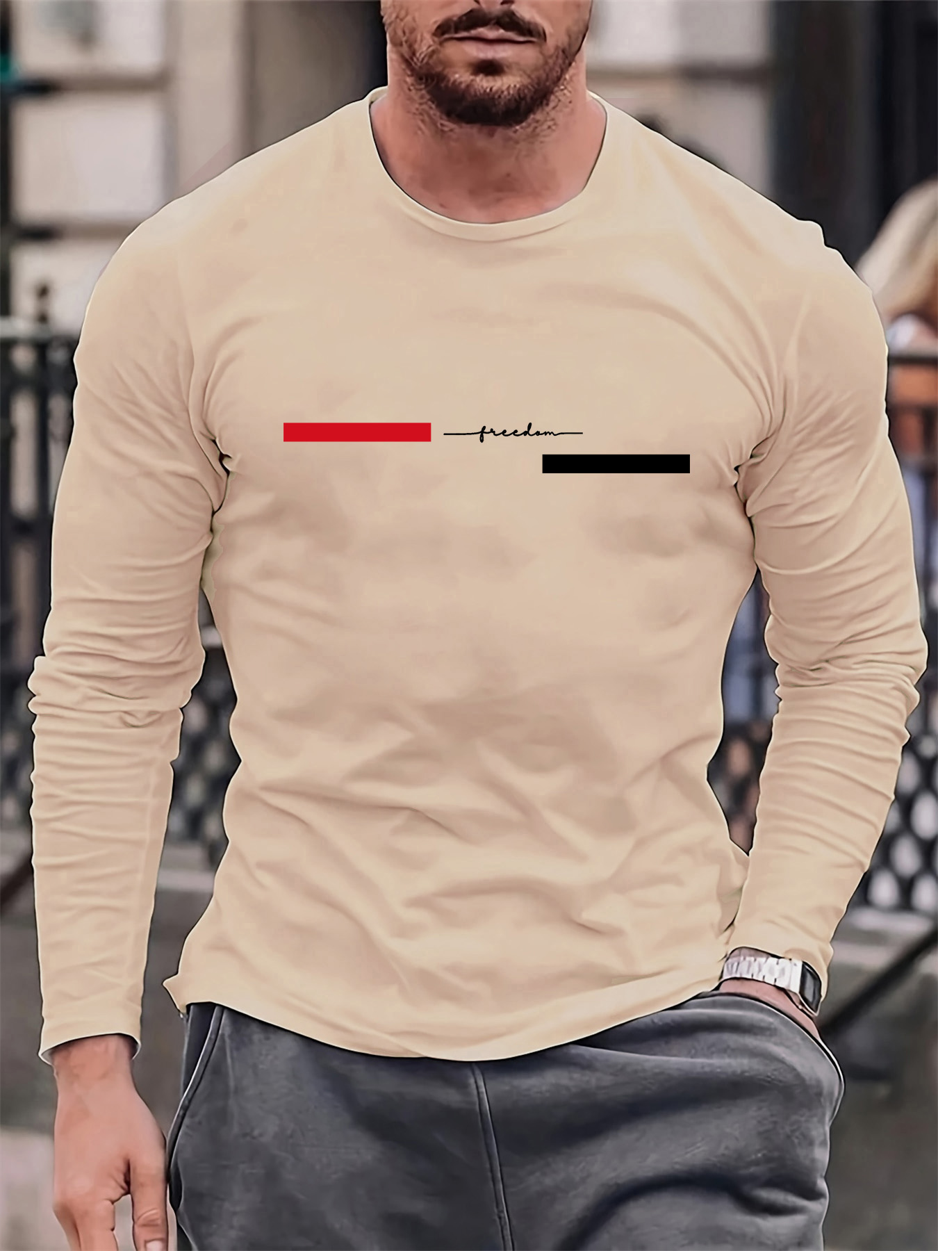 เสื้อยืดผู้ชายแขนยาวคอกลมผ้าฝ้ - Men'S Fashion Trends บทวิจารณ์และราคา
