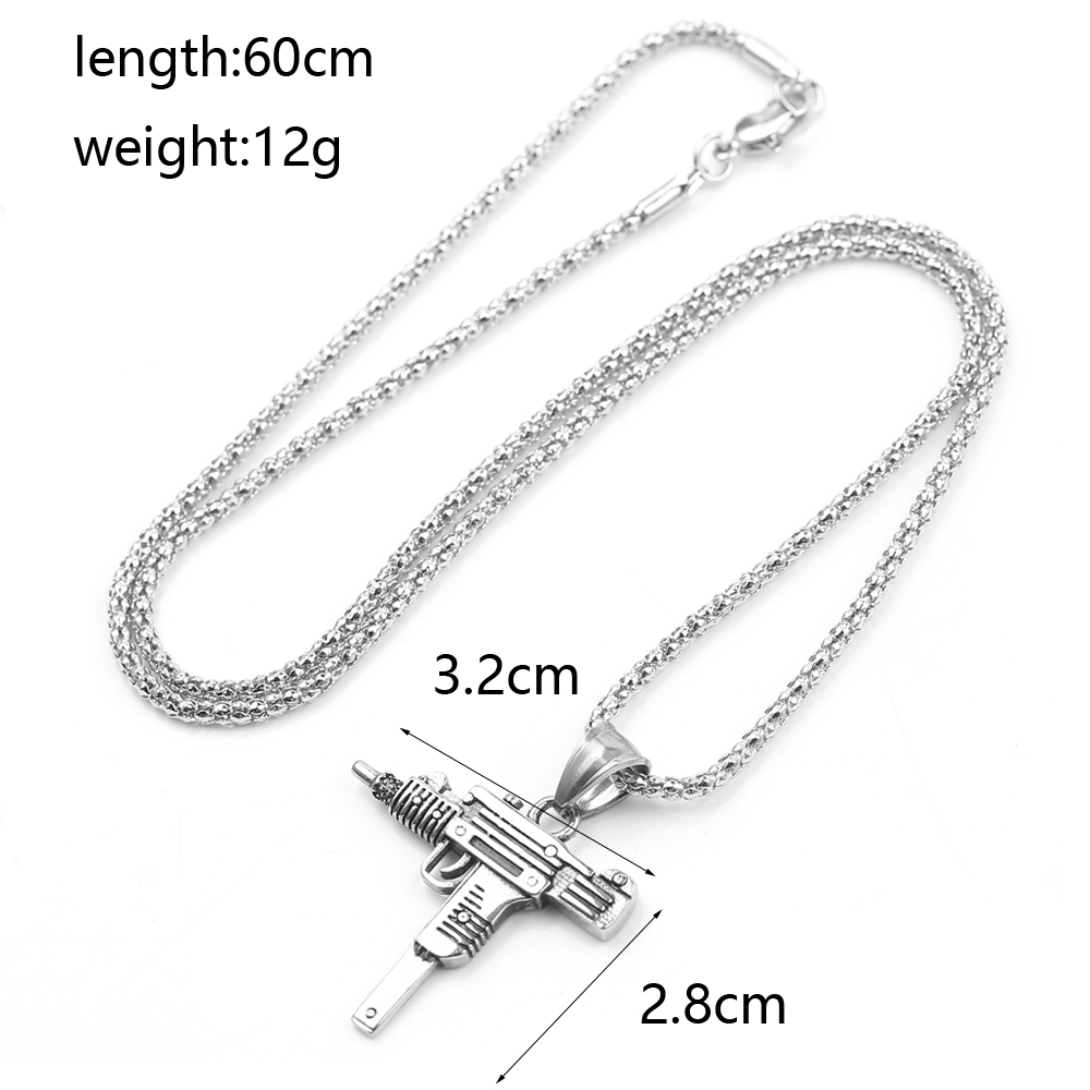 จี้สร้อยคอรูปปืนอูซี่สไตล์พังก - Men'S Fashion Necklaces บทวิจารณ์และราคา
