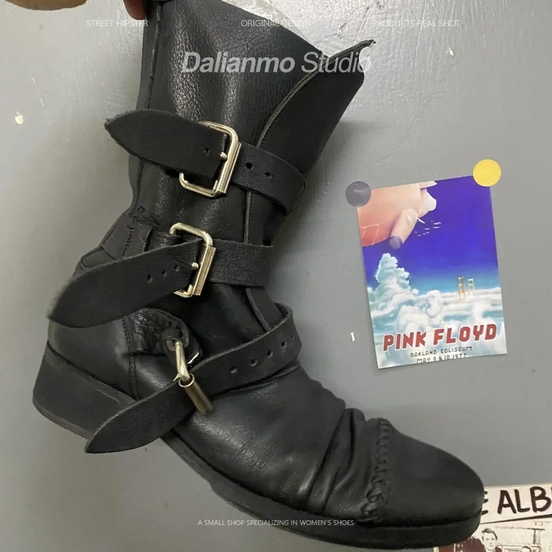 รองเท้าบูทหนังแท้สไตล์วินเทจสำ - Men Fashion Vintage บทวิจารณ์และราคา