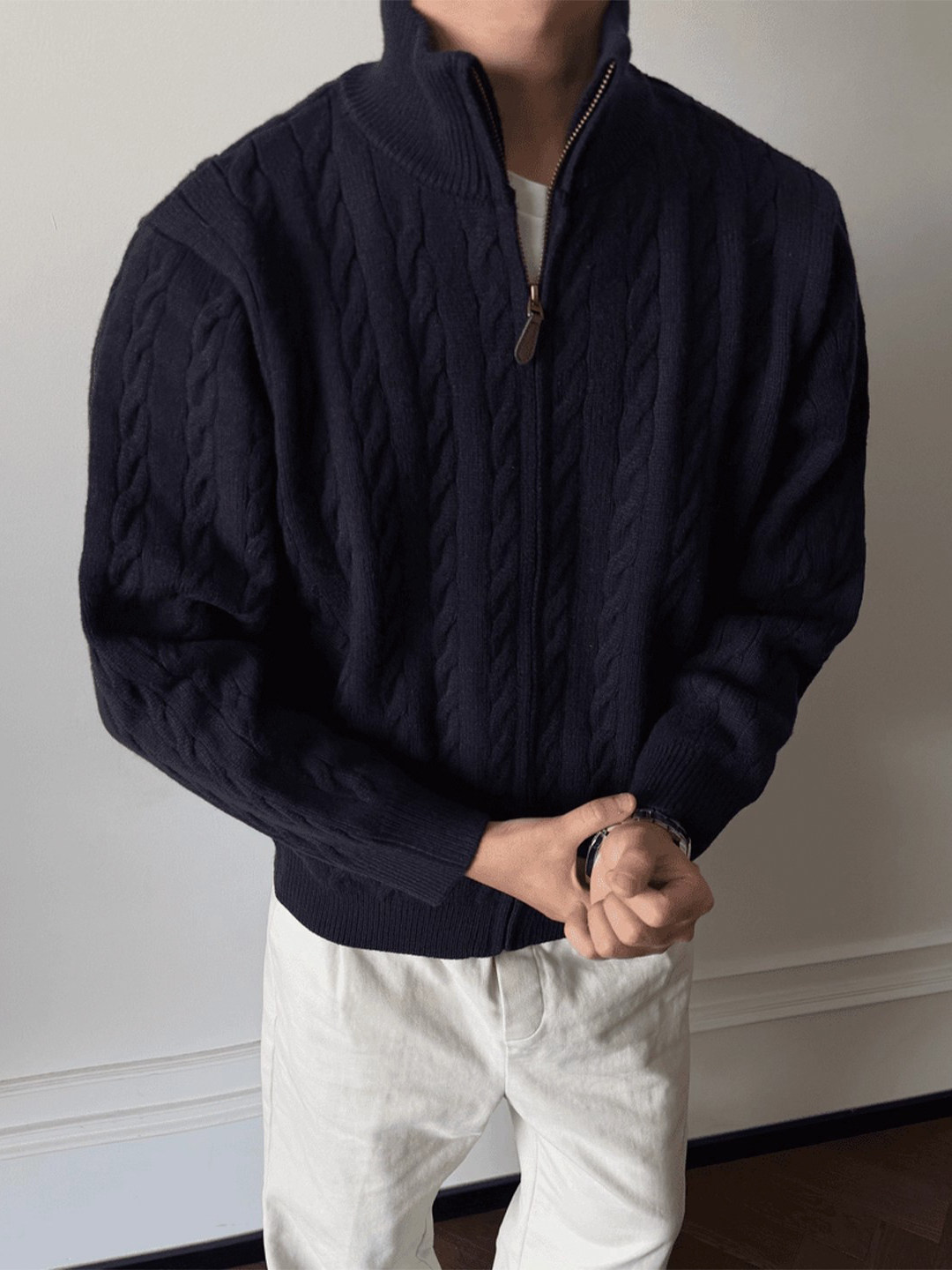 เสื้อพูลโอเวอร์คอปกขนสัตว์ ลาย - Mens Fashion Style Images บทวิจารณ์และราคา