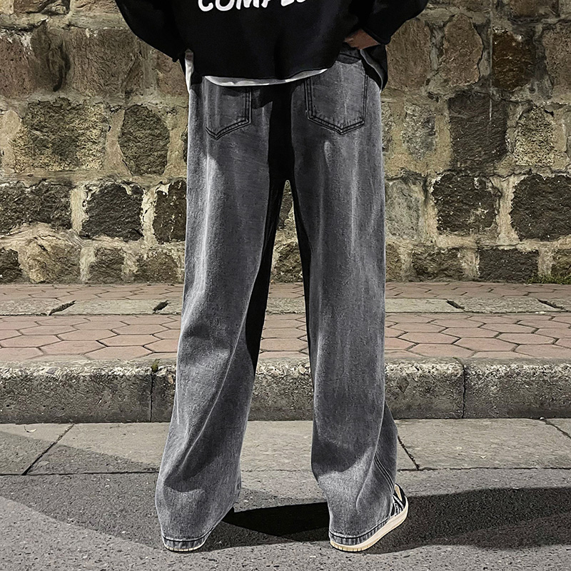เกาหลีแฟชั่นผู้ชาย Baggy กางเก - Men'S Fashion Grey Jeans บทวิจารณ์และราคา