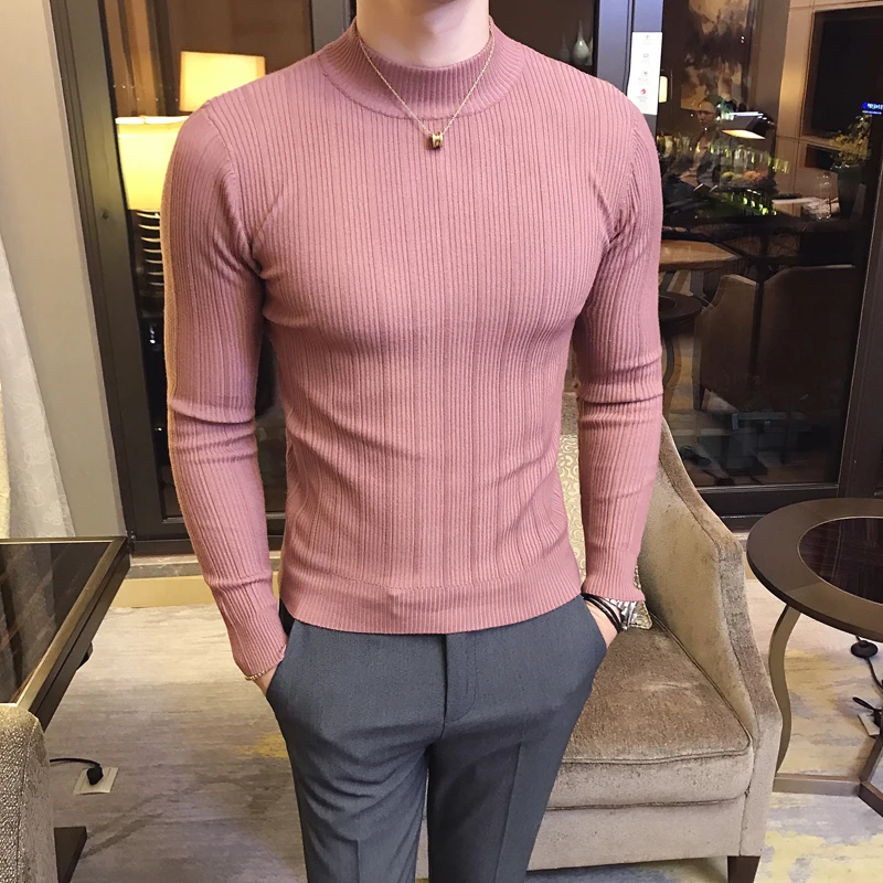 ใหม่ฤดูใบไม้ร่วงฤดูหนาวคอสูงลา - Knitted Cardigan Men บทวิจารณ์และราคา