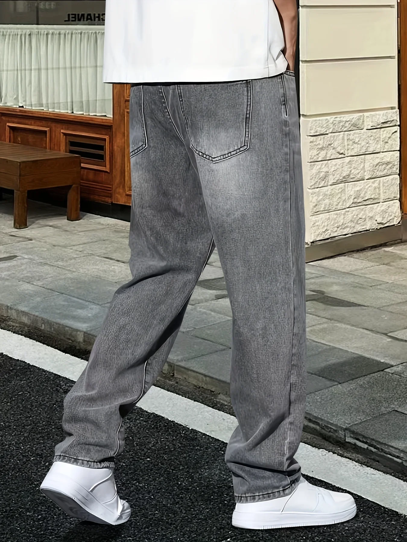 กางเกงยีนส์สีเทาแฟชั่นสำหรับผู - Men'S Fashion Grey Jeans บทวิจารณ์และราคา