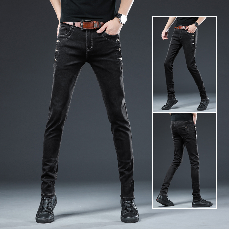 กางเกงยีนส์รัดรูปสีดำเทาผู้ชาย - Men'S Fashion Grey Jeans บทวิจารณ์และราคา