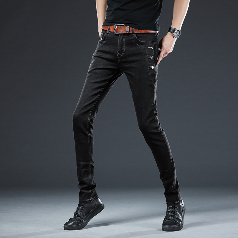 กางเกงยีนส์รัดรูปสีดำเทาผู้ชาย - Men'S Fashion Grey Jeans บทวิจารณ์และราคา