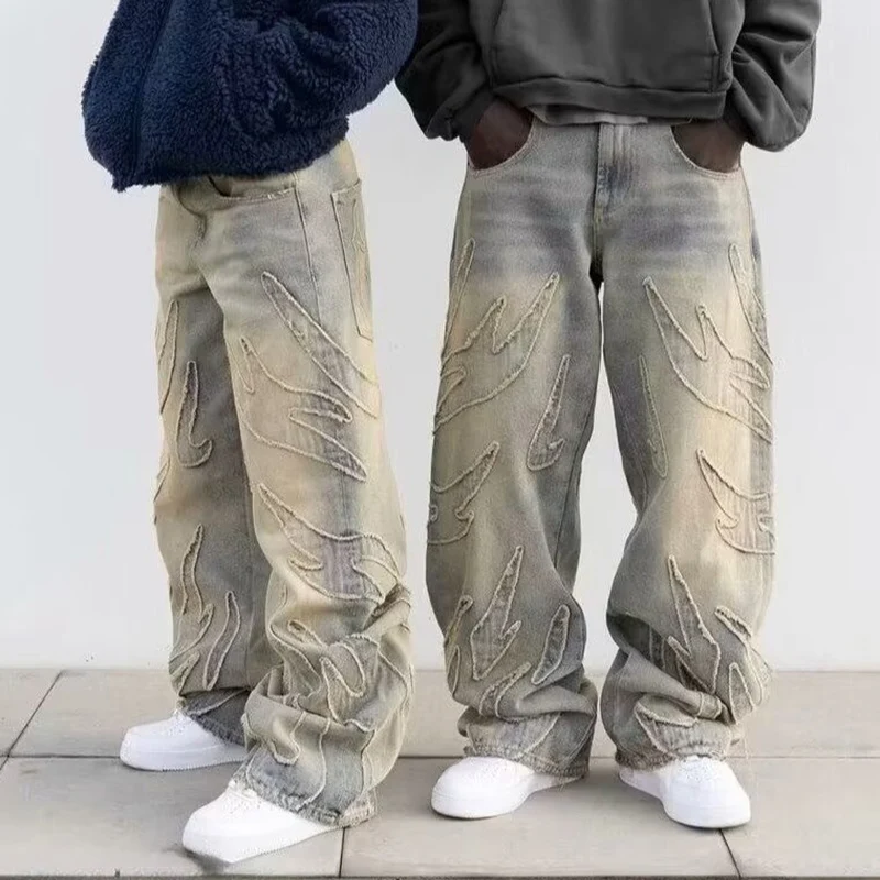 Street Gothic Retro เอวสูงกางเ - Men'S Fashion With Baggy Jeans บทวิจารณ์และราคา