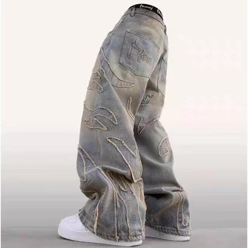 Street Gothic Retro เอวสูงกางเ - Men'S Fashion With Baggy Jeans บทวิจารณ์และราคา