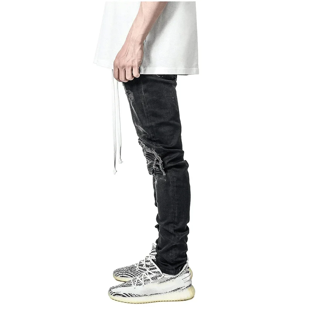 กางเกงยีนส์ผู้ชายแฟชั่นทรงสกิน - Men'S Fashion Grey Jeans บทวิจารณ์และราคา