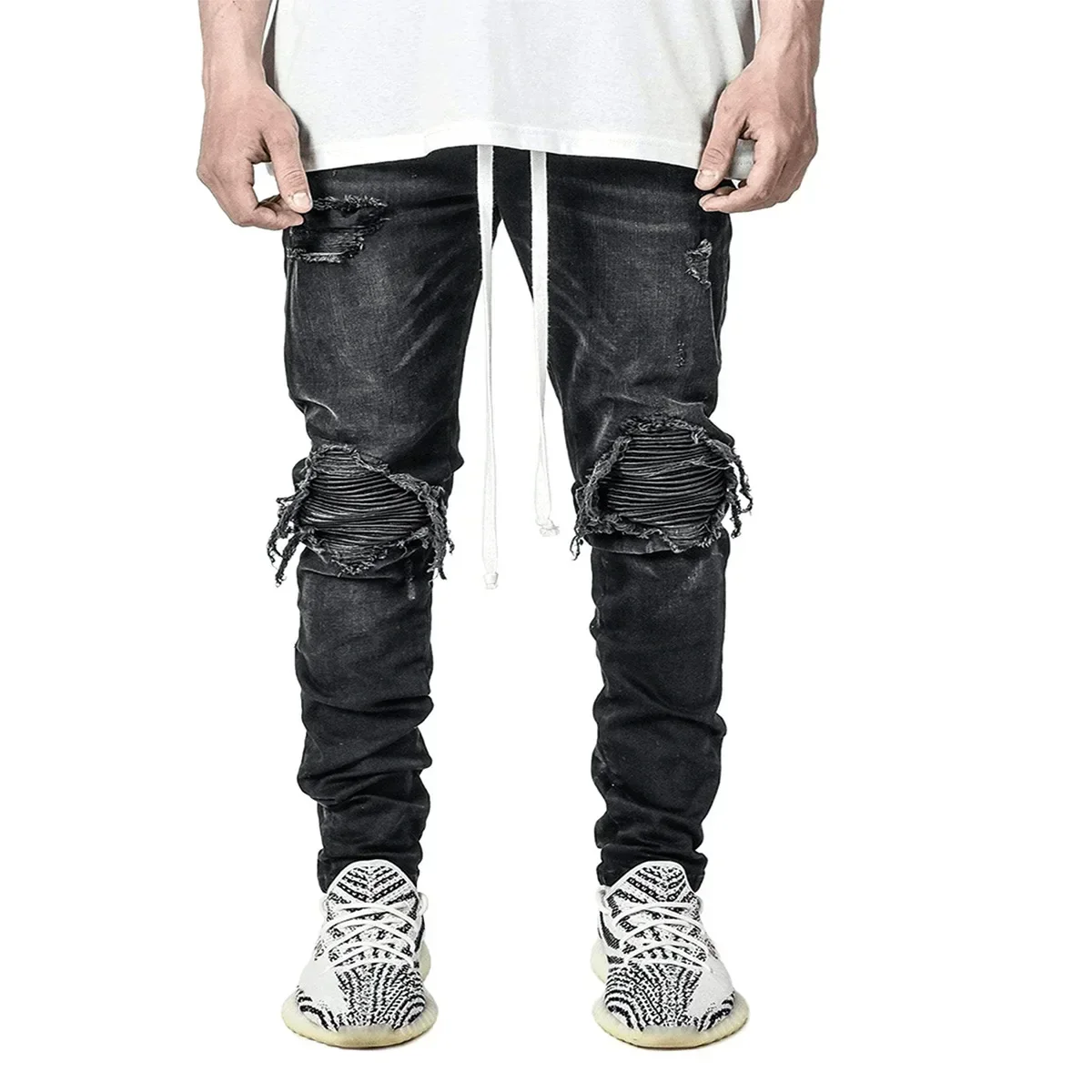 กางเกงยีนส์ผู้ชายแฟชั่นทรงสกิน - Men'S Fashion Grey Jeans บทวิจารณ์และราคา