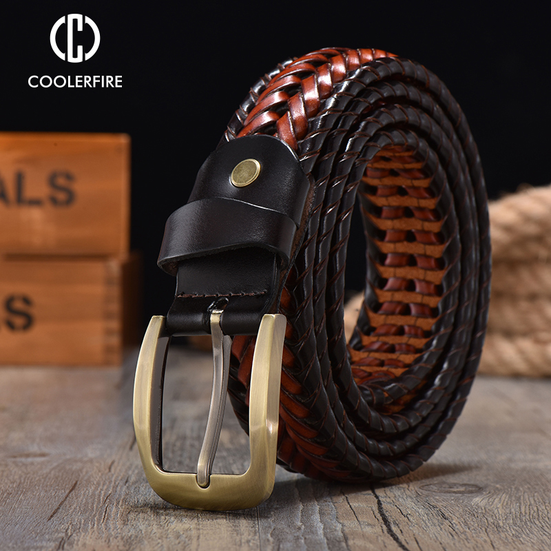 เข็มขัดหนังแท้ถักแบบวินเทจคุณภ - Leather Belt Braided บทวิจารณ์และราคา
