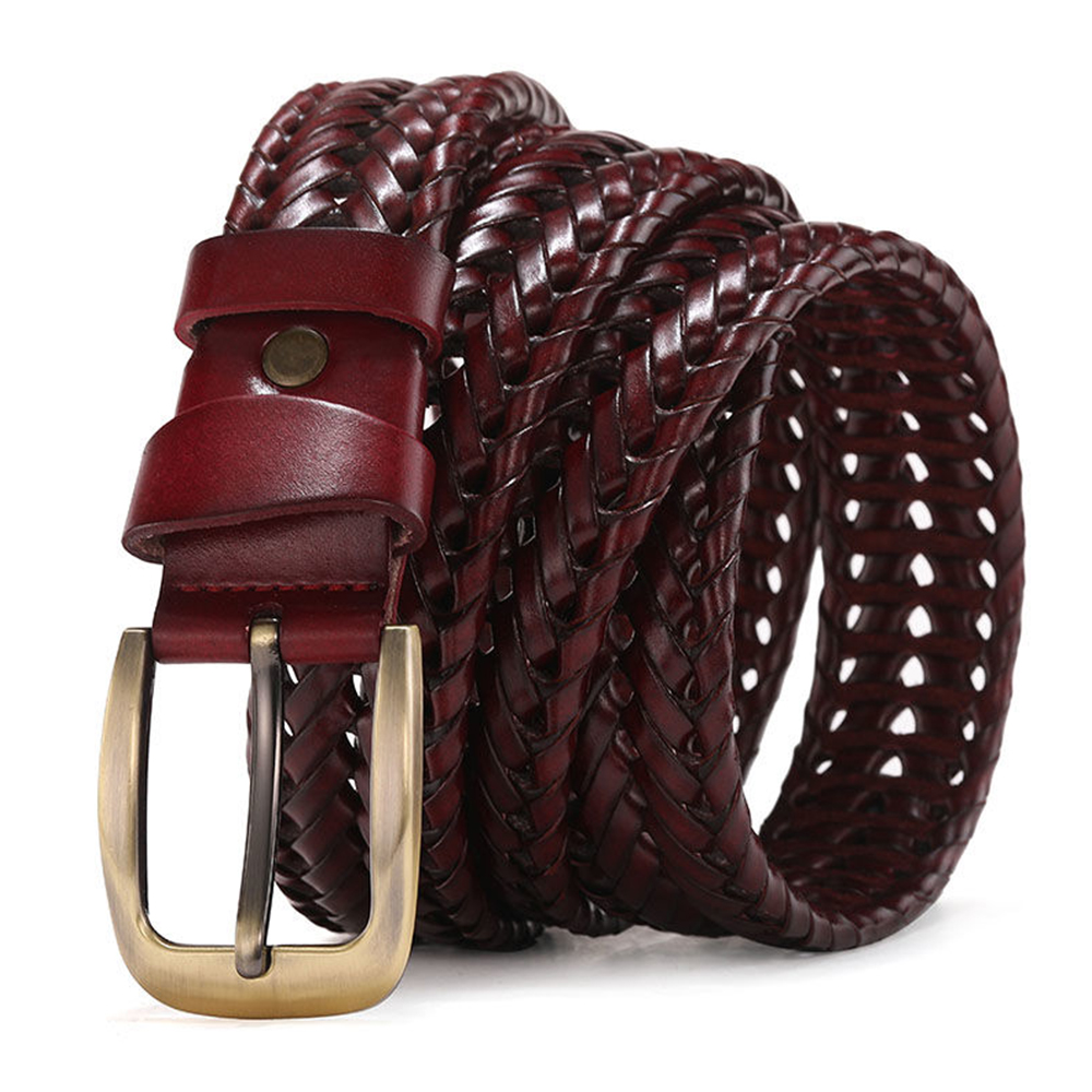 เข็มขัดหนังแท้ถักแบบวินเทจคุณภ - Leather Belt Braided บทวิจารณ์และราคา