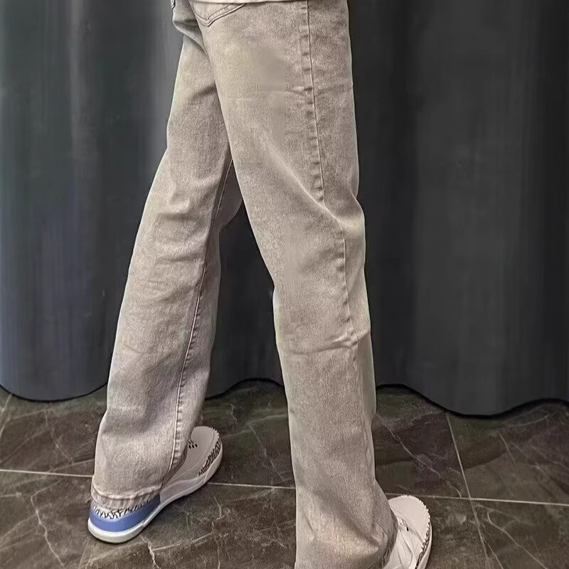 กางเกงยีนส์ทรงตรงขาบาน สไตล์วิ - Men'S Fashion Grey Jeans บทวิจารณ์และราคา