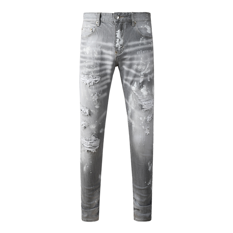 กางเกงยีนส์สีเทาอ่อนทรงสลิมฟิต - Men'S Fashion Grey Jeans บทวิจารณ์และราคา