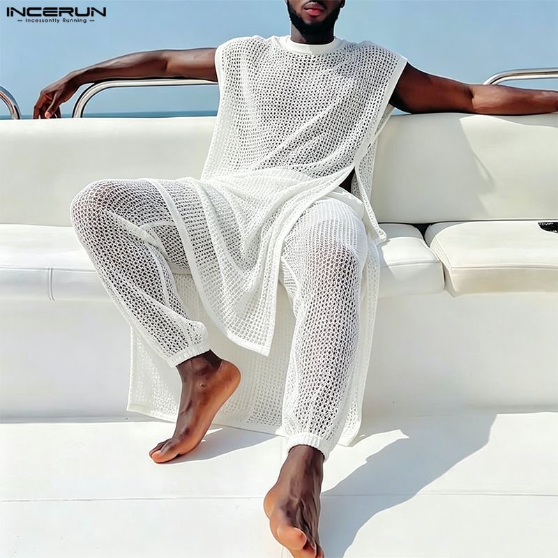 ชุดเซ็ตผู้ชาย INCERUN เสื้อกั๊ - Men'S Fashion Pants บทวิจารณ์และราคา