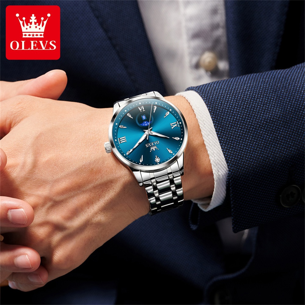 OLEVS มูนเฟสนาฬิกาผู้ชายปฏิทิน - Men'S Fashion Luxury Brands บทวิจารณ์และราคา