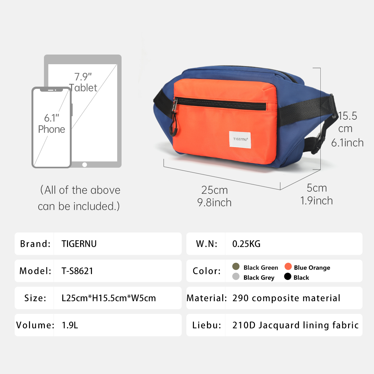 ทิกเกอร์นูกระเป๋าคาดหน้าอกสำหร - Men'S Fashion Bag บทวิจารณ์และราคา