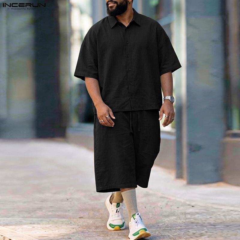 INCERUN ชุดเซ็ตผู้ชาย เสื้อเชิ - Men'S Fashion Pants บทวิจารณ์และราคา