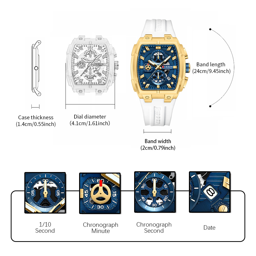 CURREN นาฬิกาวินเทจสุดหรูสำหรั - Fashion Mens Watches บทวิจารณ์และราคา