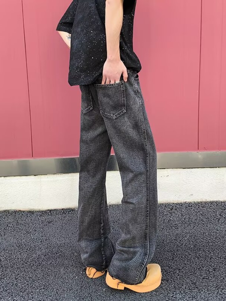 กางเกงยีนส์ทรงสลิมสีดำเทาสไตล์ - Men'S Fashion Grey Jeans บทวิจารณ์และราคา