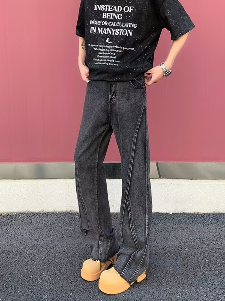 กางเกงยีนส์ทรงสลิมสีดำเทาสไตล์ - Men'S Fashion Grey Jeans บทวิจารณ์และราคา