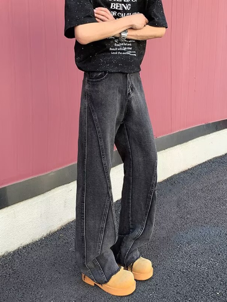 กางเกงยีนส์ทรงสลิมสีดำเทาสไตล์ - Men'S Fashion Grey Jeans บทวิจารณ์และราคา
